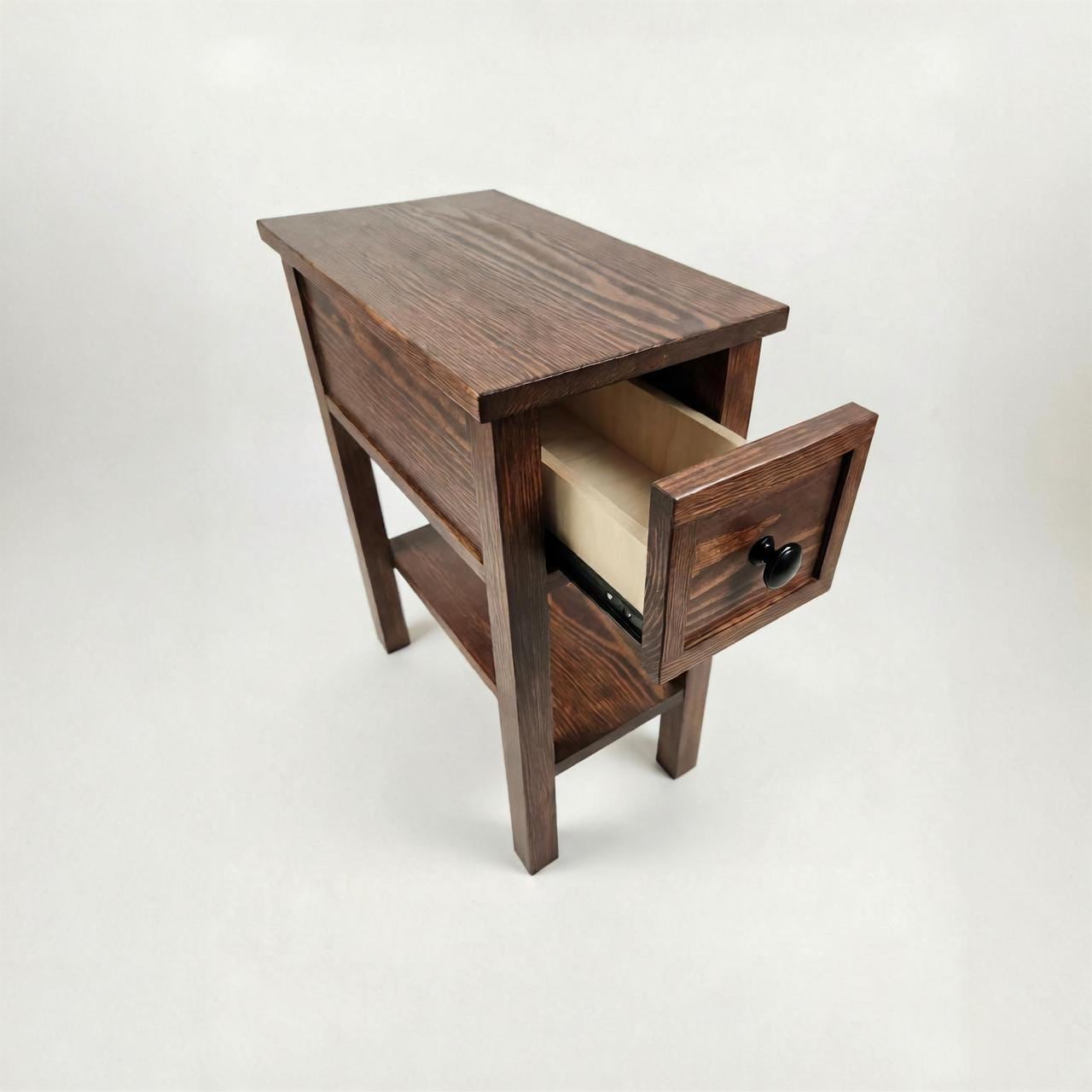 Narrow End-Table / Nightstand with shelf and drawer