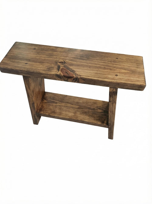 Farmhouse Style Narrow End Table with Shelf | For small spaces