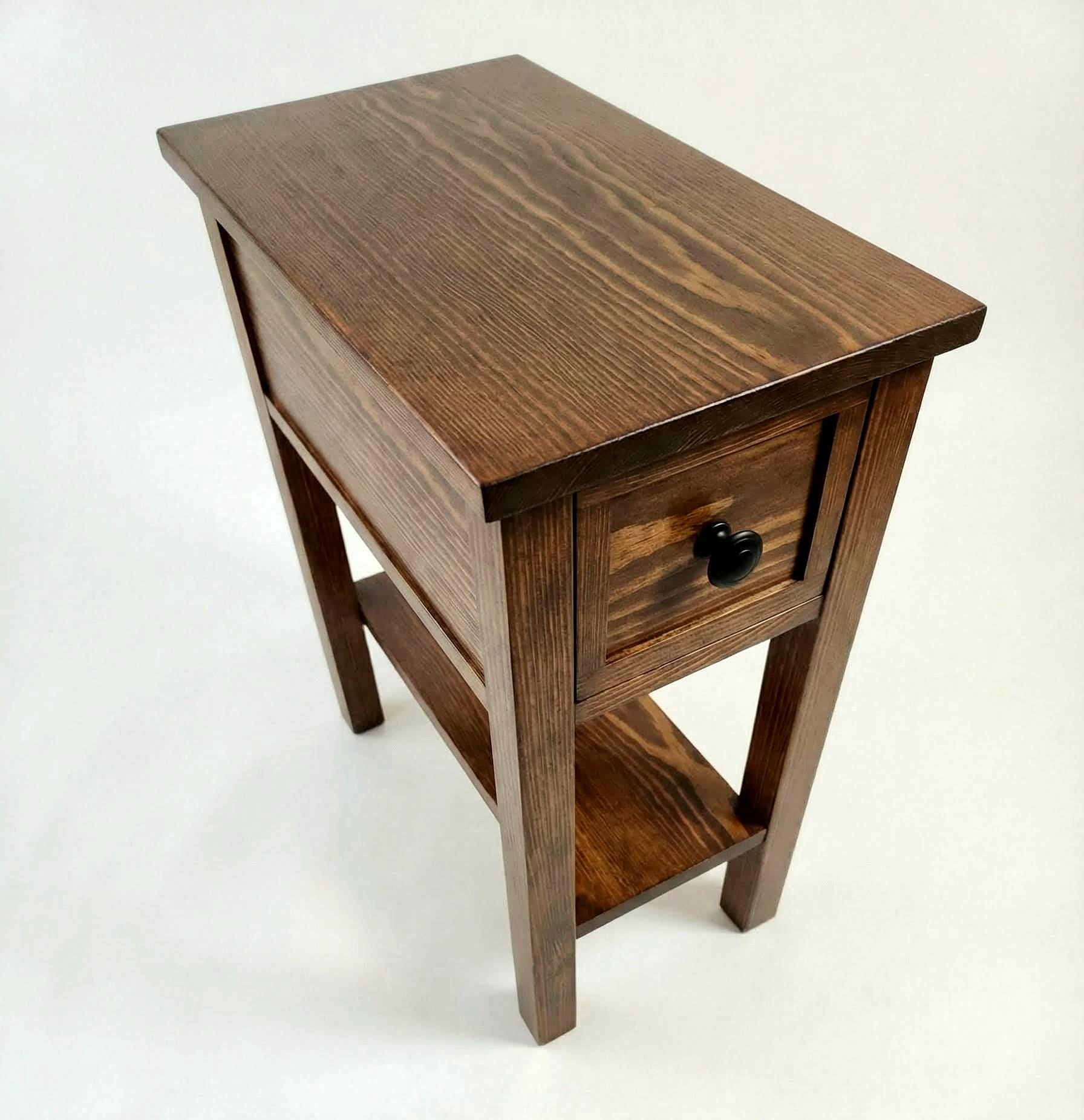 Narrow End-Table / Nightstand with shelf and drawer